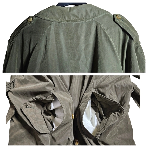 Vtg Burberry | Nova Check Olive Green Trench Coat | With liner | Brass buckles - Picture 16 of 16